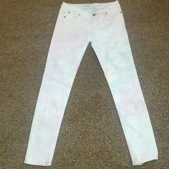 Wet Seal Denim - Wet seal, 7, White with purple, teal, pink and blue